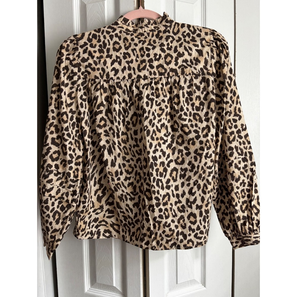 NWT J.Crew Leopard Print Tunic Blouse XXS Oversized Cotton Preppy (fits a small) - Picture 12 of 12